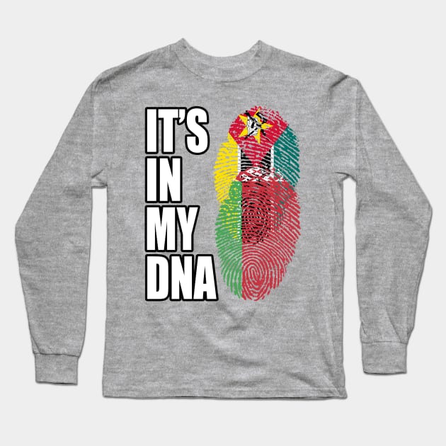 Belarusian And Mozambican Mix DNA Flag Heritage Long Sleeve T-Shirt by Just Rep It!!